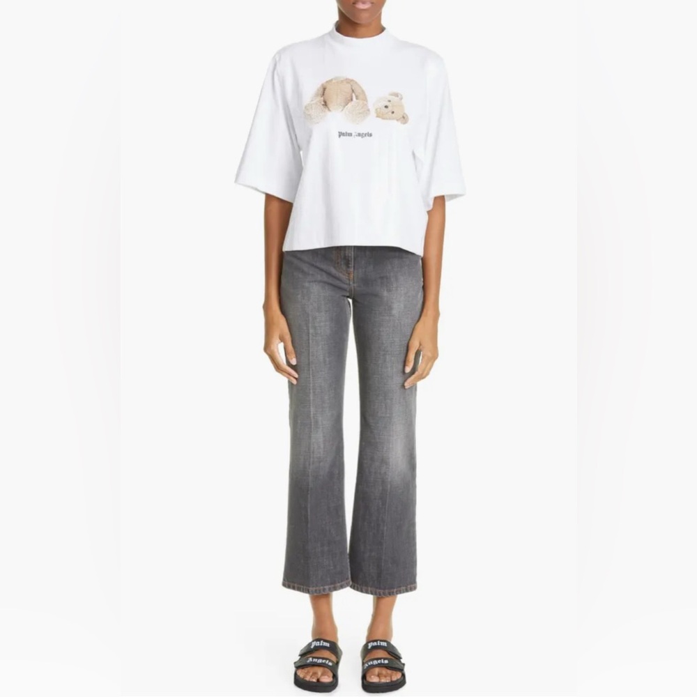 PALM ANGELS
Star Inset Flare Jeans In Black Black size29.